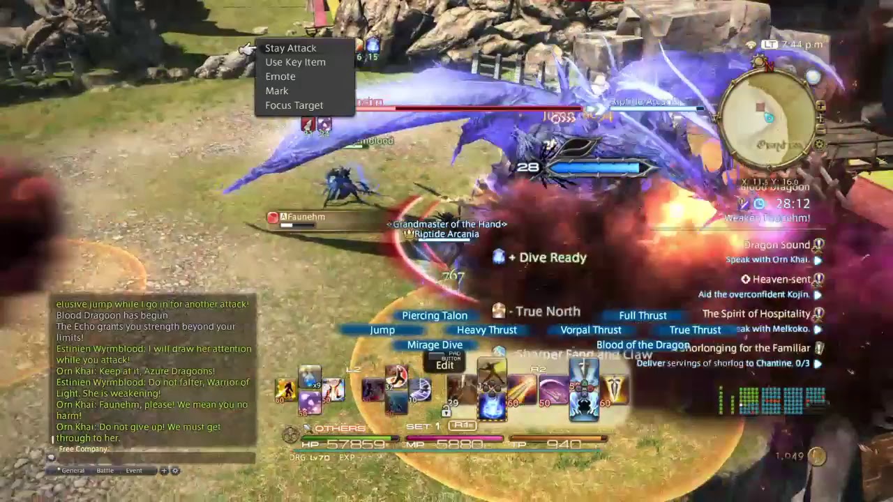 Final Fantasy 14 level 70 Dragoon quest (DRG) YouTube