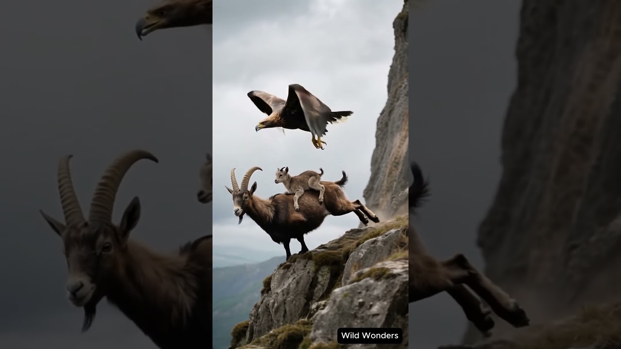 Eagle Snatches Baby Goat in Shocking Cliff Attack! 🦅🐐 