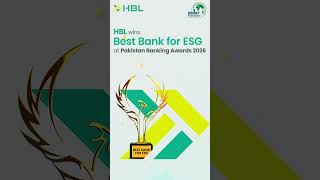HBL wins the “Best Bank for Environmental, Social and Governance (ESG)” award at PBA 2026.