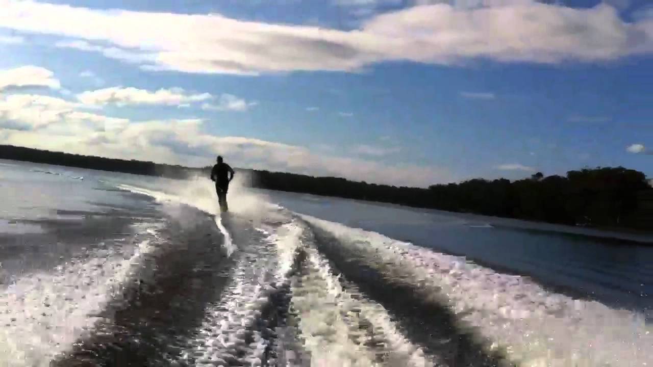 Waterskiing swan lake south coast NSW HD YouTube