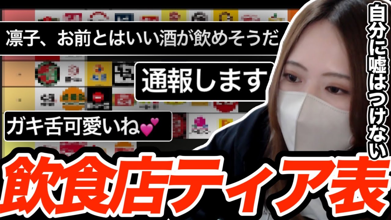 コメントが盛り上がる（荒れる）と話題の飲食店Tier表を作る凛子【2025/5/15】