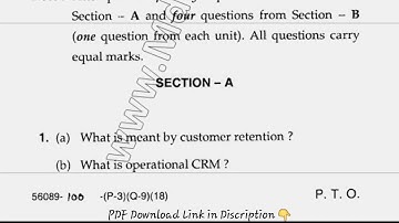 MBA 4th Sem Reappear Customer Relationship Management Question Paper