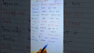 Basic English Words for Beginners | Hindi Meaning#shorts #shortvideo #viralvideo #spokenenglish