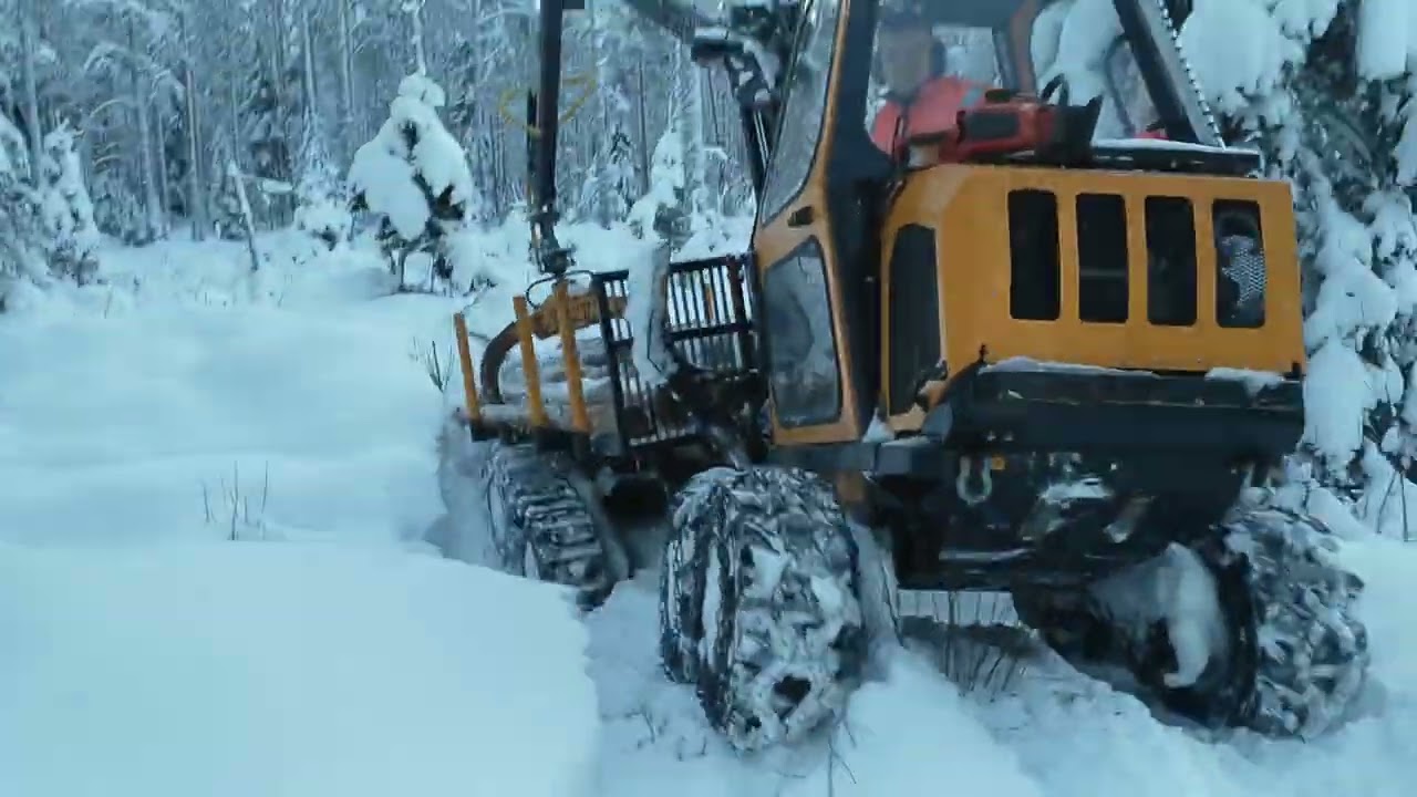 Tuulenkaatoja tien varteen kinetikillä.
