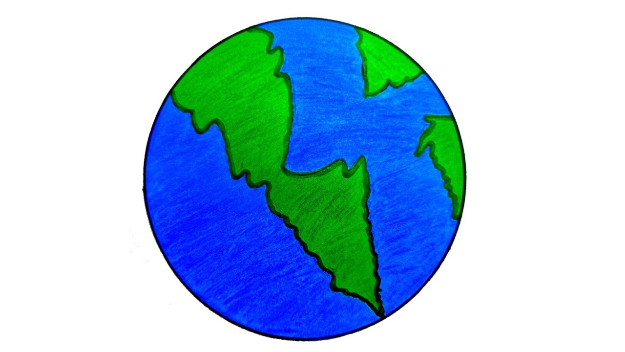 20 Easy Earth Drawing Ideas - How To Draw Earth - Blitsy