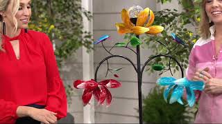 Compass Home Triple Lotus Flower Wind Spinner on QVC