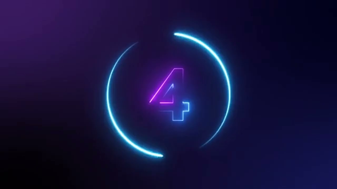 top ten countdown neon light numbers and happy new year free video