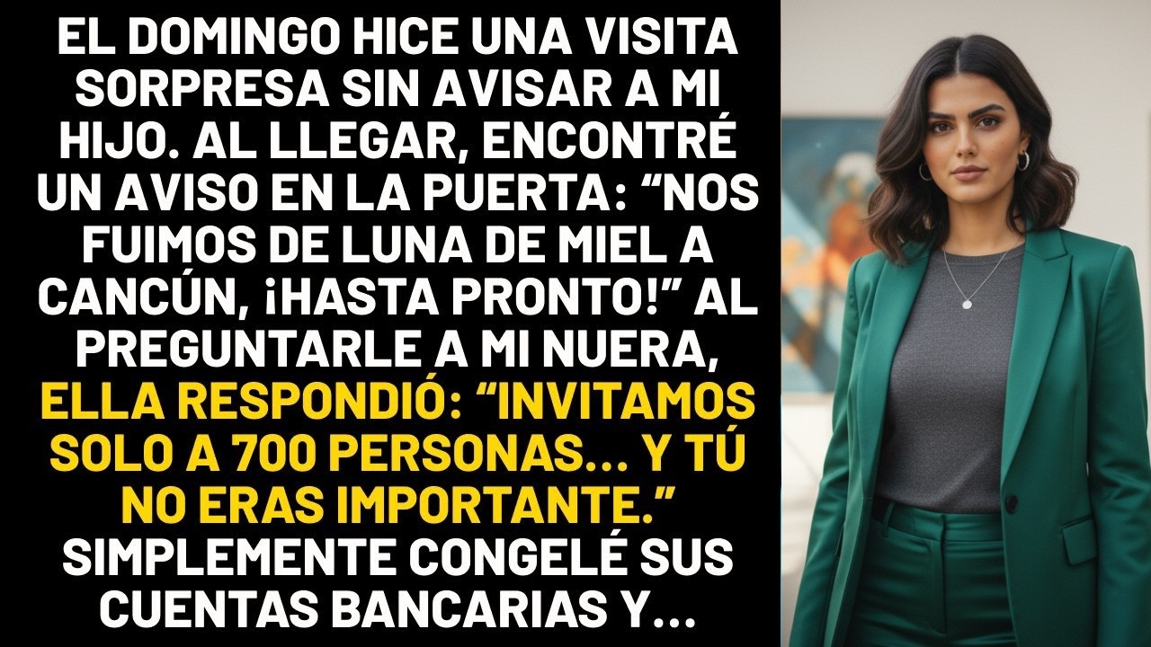El domingo hice una visita sorpresa sin avisar a mi hijo  Al llegar, encontré un aviso en la puerta