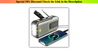 Hands-on Weather Radio Emergency Multifunctional Radio FM AM WB Hand Crank Solar USB Charging 2000m