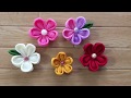 つまみ細工 丸つまみ 作り方 How to make a kanzashi 着物 浴衣髪飾り作り方