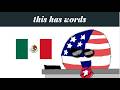 The Mexican flag has words