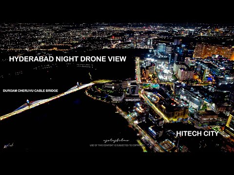 Hyderabad city drone visuals (night view) in 4k | Hitech city T Hub | 1996 to 2022
