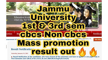Jammu University | Mass promotion | 1st & 3rd semester cbcs non cbcs private