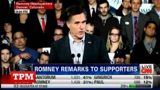 Romney: "This Was A Good Night For Rick Santorum"