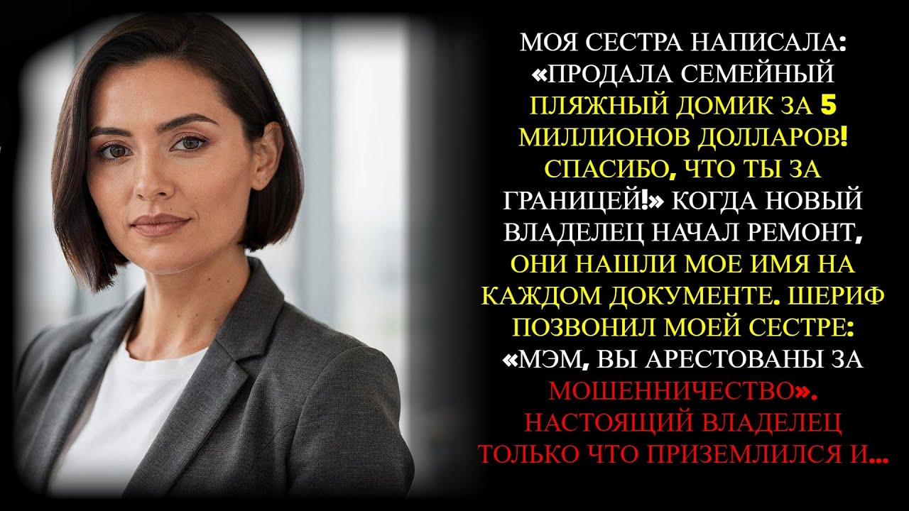Сестра написала: «Продала пляжный дом за $5 млн! Спасибо, что ты за границей!» Когда...