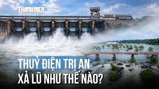 How does the largest hydroelectric plant in the South release floodwater?