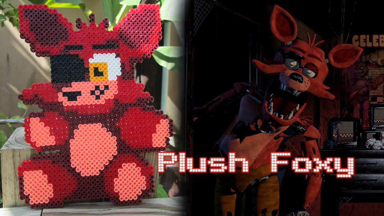 Plush Foxy from FNAF TimeLapse Perler, Hama & Arktal Beads YouTube