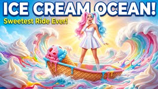 AI Influencer Sails on an Ice Cream Ocean 🍦🚤 ASMR