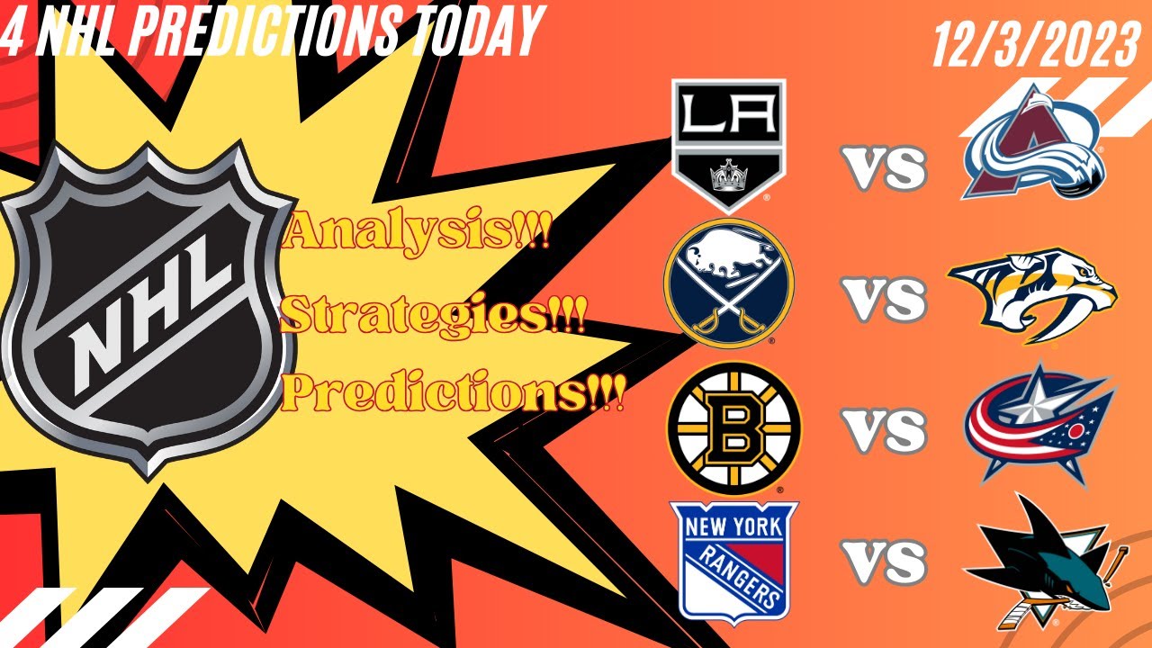 4 NHL Picks Today 12/3/2023 Winning Strategies and Top Match