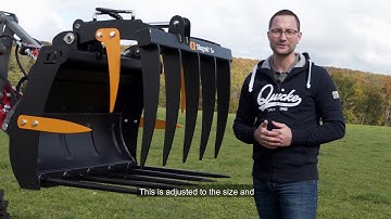 Our new yard loader implements: Silograb S+ from Quicke