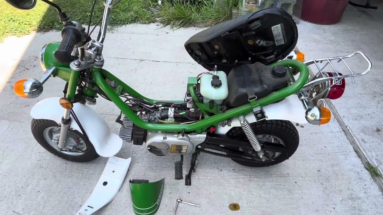 1978 Yamaha LB80 Chappy. A detailed view of a low mile original
