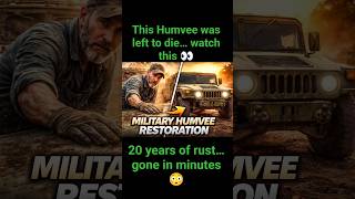 Abandoned Military Humvee Restored After 20 Years 😱 (Unbelievable Transformation) #shorts #asmr