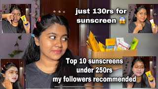 🔥Top 10 Sunscreen under 250rs Only🤫 - #affordablesunscreen #bestsunscreen #Sunscreen skincare