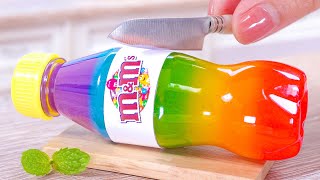 Rainbow M&M's Bottle Jelly 🌈 Making Coolest Miniature Fruit Jelly From The Bottle 😋 Sweet Mini Jelly