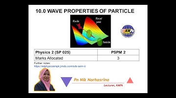SP025 Chapter 10: Wave Properties of Particle