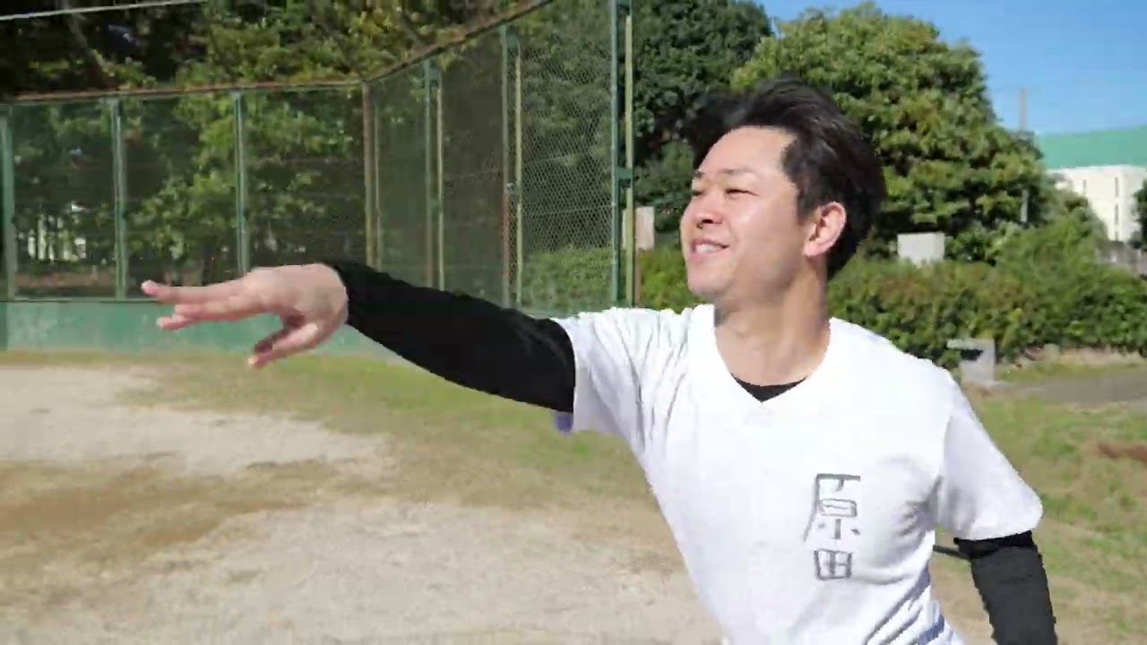 コーチ棒でのキャッチボール指導