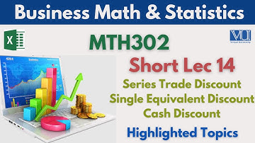 MTH302 Short Lecture 14_Cash Discount_Single Equivalent Discount_Series Trade Discount_Mth302 lec 14
