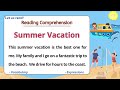 Grade 45 reading comprehension practice i summer vacation  i  let us read i with teacher jake