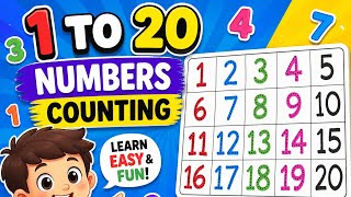 ✨ Numbers 1-20 for Children | Easy Counting Practice