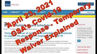 GSA Temporary Waiver Explained – April 23, 2021