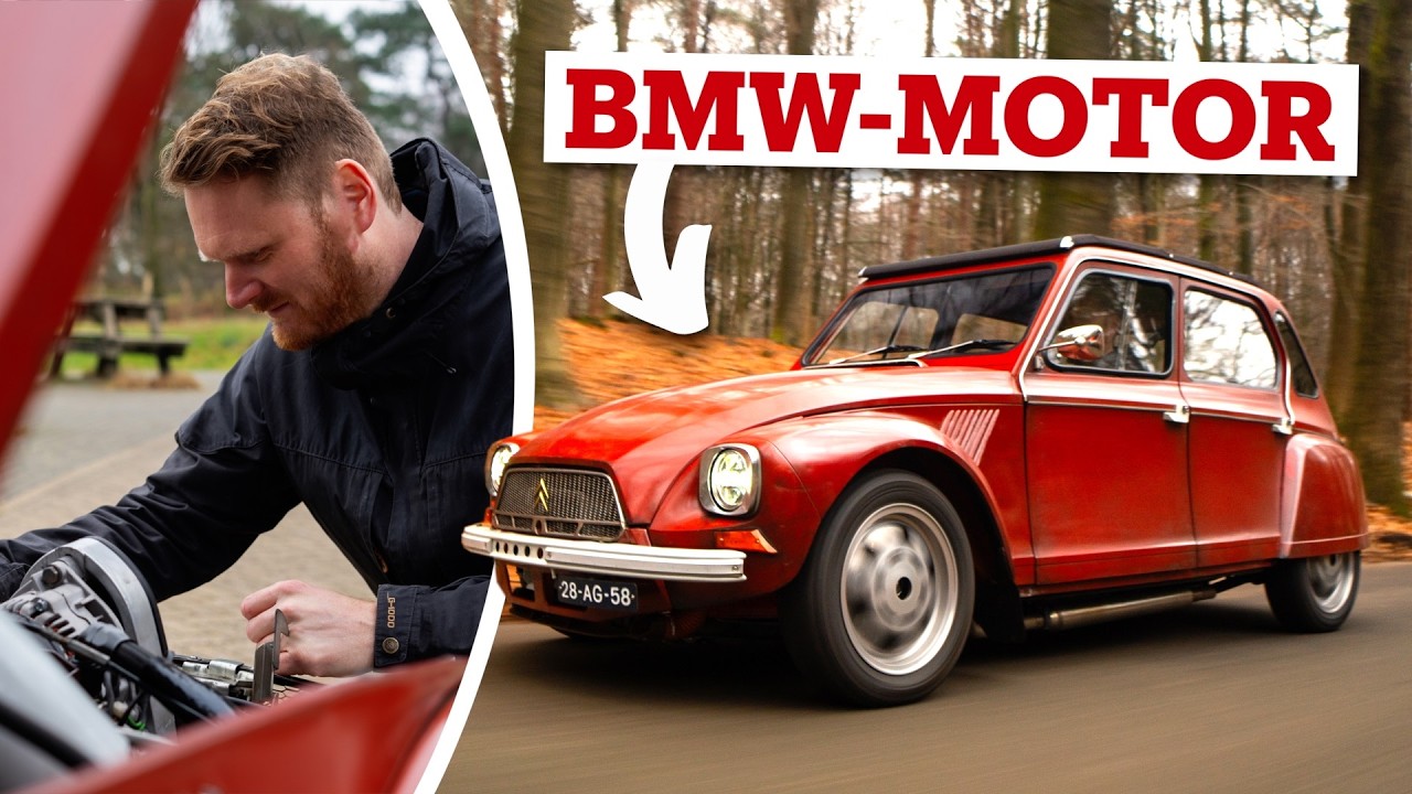 Sjoerd (33) bouwde BMW-motor in zijn Citroen Dyane: 