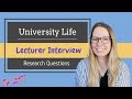 University Lecturer INTERVIEW! Preparing for questions about your RESEARCH.
