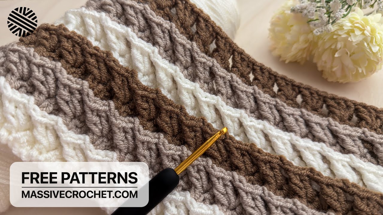 SUPER EASY Crochet Pattern for Beginners (1 ROW REP)! 🥰 LOVELY Crochet Stitch for Baby Blanket & Bag