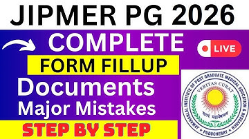 JIPMER PG 2026 Application Form - JIPMER PG Registration 2026| How To Fill JIPMER PG 2026 Form