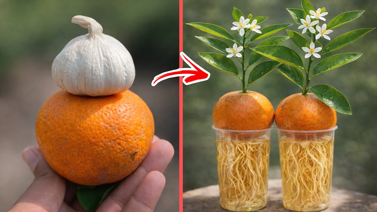 Growing Orange Plants from Fresh Oranges in Water | Amazing Root Development & Blooming Flowers