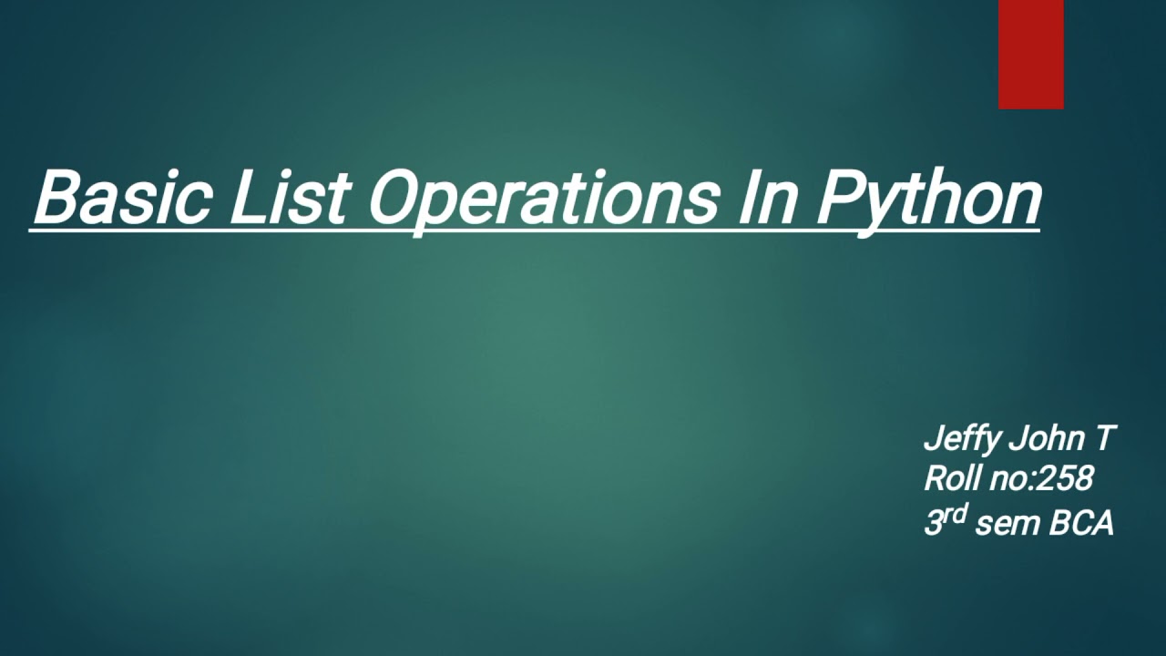 basic-list-operations-in-python-youtube