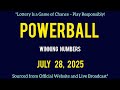 Powerball Winning Numbers July 28 2025 Powerball Winning Numbers July 28 2025