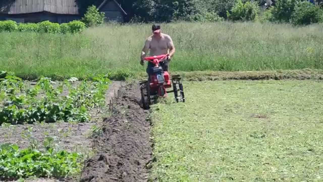 Вспашка мотоблоком видео