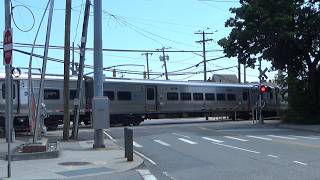 (Dead Bell) LIRR 7806 M7 Passenger Train to Huntington - Jackson Rd Railroad Crossing - Syosset, NY