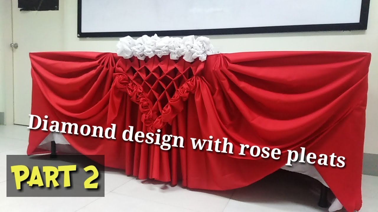 Table Skirting DIAMOND DESIGN With Rose Pleats Part 2 YouTube table-skirting-diamond-design-with-rose-pleats-part-2-youtube