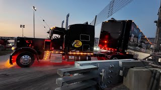 NASCAR HAULERS LEAVING DOVER  AND IT'S QUITE THE SHOW