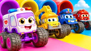 Learn Colors with Cars | Police Car, Fire Truck | Funny Kids Songs & Nursery Rhymes | Robosquad