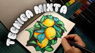 How to draw lemons using mixed media. screenshot 5