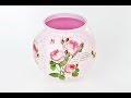 Decoupage plastic flowerpot - Decoupage tutorial -  decoupage for beginners