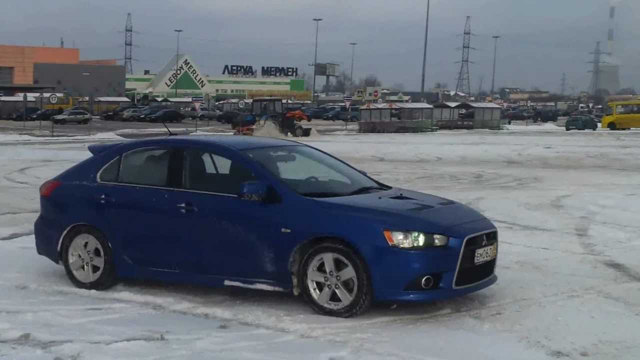 Lancer Sportback Ralliart AWD snow drift & dounts YouTube