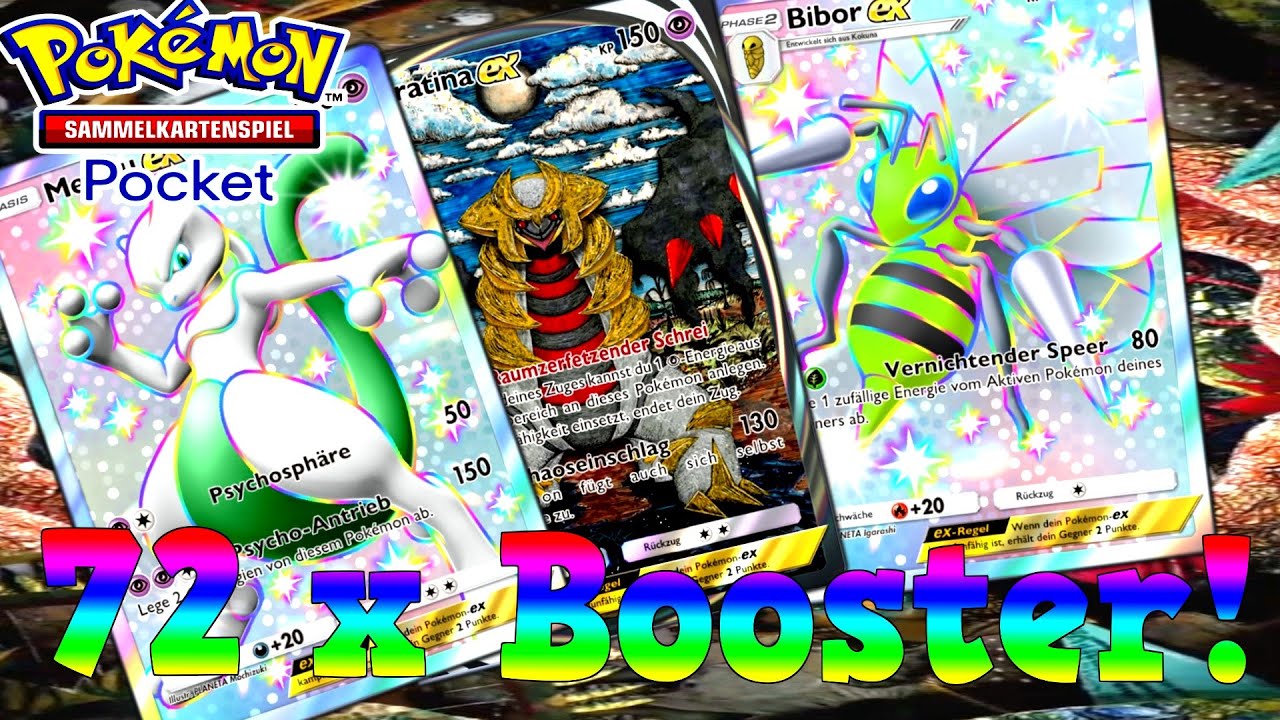 Wir öffnen 72 xBooster im neuen Glänzendes Festival Set & hab Shiny Mewtu gekauft - Pokemon Pocket